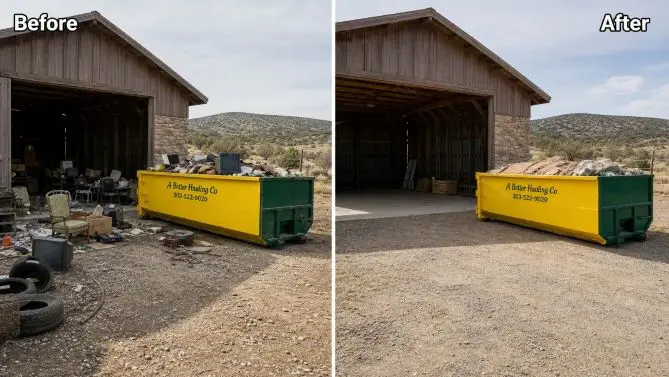 Before and after comparison of a site clean up